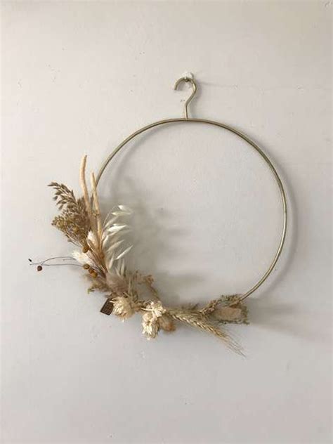 Wandhanger Droogbloem Goud Buitenaccessoires Loods Goud Krans