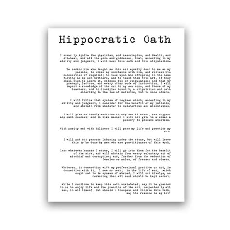 Hippocratic Oath For Doctors Today