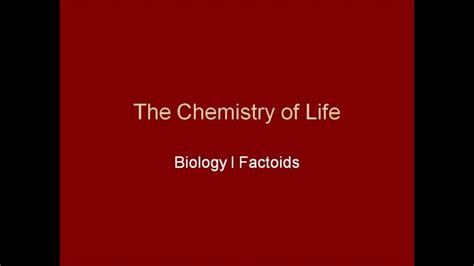 Biology Review 1 23 The Chemistry Of Life Youtube