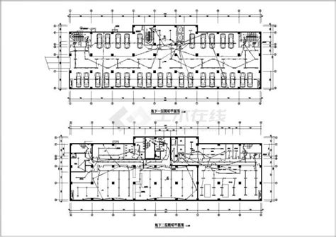 某地区某市空港办公楼平面cad施工图纸办公建筑土木在线