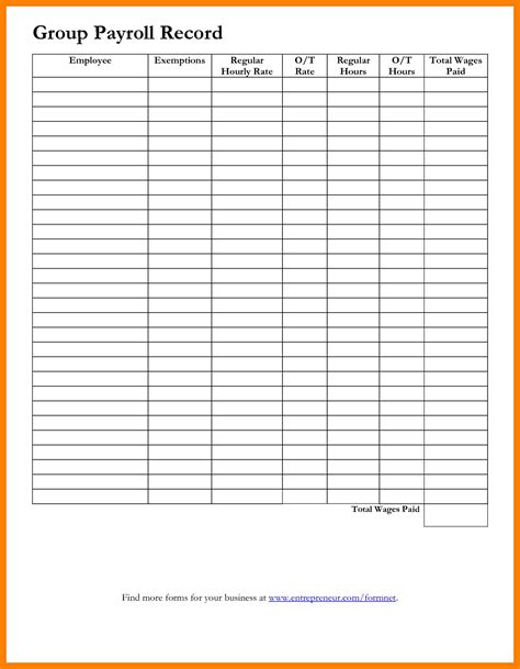 Payroll Worksheet Sample — db-excel.com