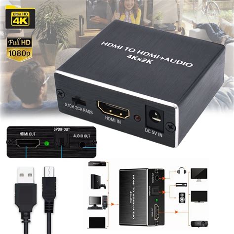 Extractor De Audio Hdmi K Spdif Est Reo Convertidor De Shopee M Xico