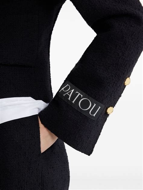 Patou Iconic Tweed Short Jacket Black Farfetch Uk