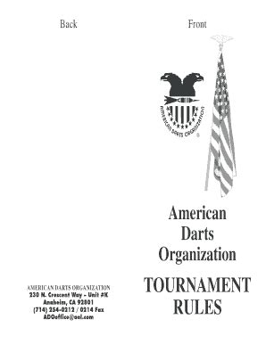 Fillable Online American Darts Organization Fax Email Print Pdffiller