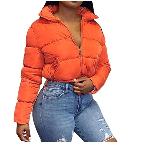 Dtydtpe winter coats for women Women's Winter Solid Short Bread Down ...