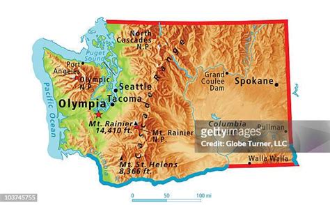 12 Washington State Relief Map Stock Photos High Res Pictures And