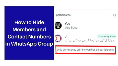 How To Hide Group Members In Whatsapp Group How To Hide Contact