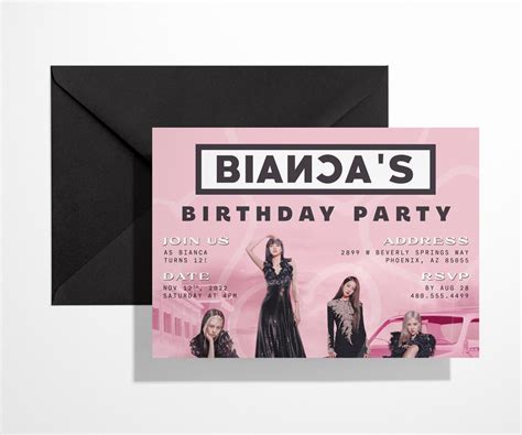 Blackpink Birthday Party Invitation X Etsy