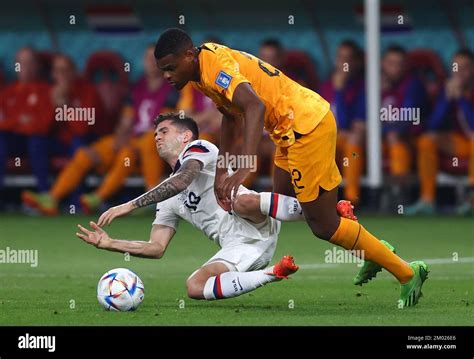 Doha Qatar 3rd December 2022 Christian Pulisic Of USA Tackled By