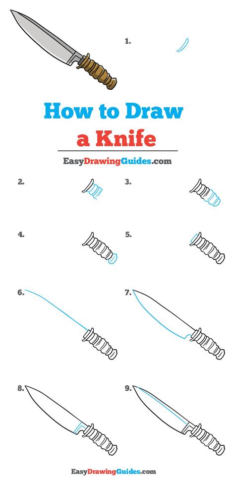 Knife drawing step by step photos | DRAWING 99