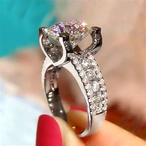 Huitan Luxury Mm Cubic Zirconia Wedding Rings For Women Elegant