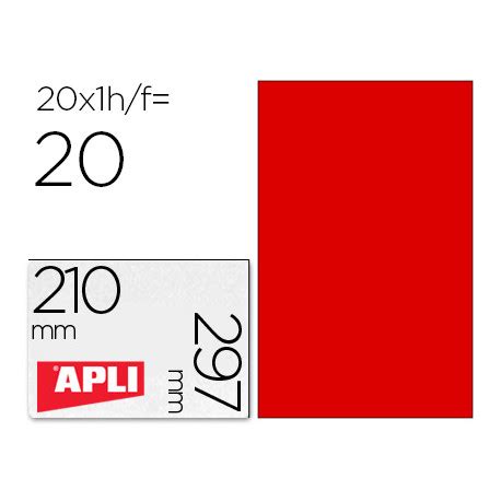 ETIQUETA ADHESIVA APLI 02880 TAMAÑO 210X297 MM PARA FOTOCOPIADORA LASER