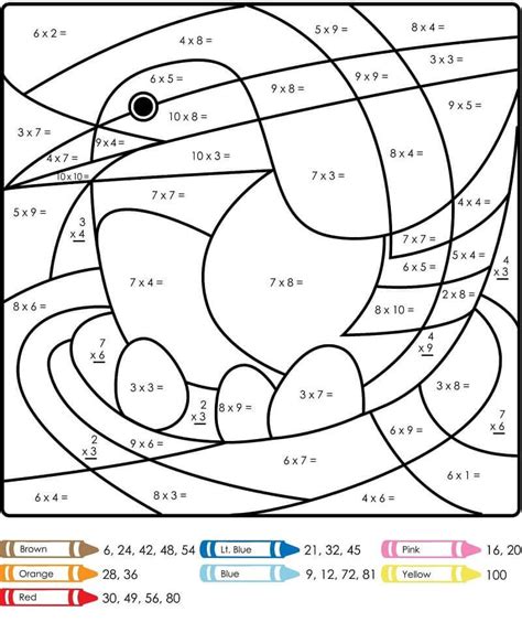 Multiplication Color By Number Coloringbynumbercom