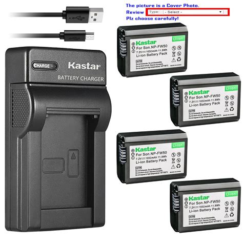 Kastar Battery Slim USB Charger For Sony NP FW50 BC VW1 Cyber Shot