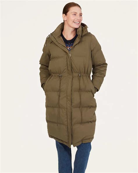 Khaki Green Elaina Recycled Polyester Cold Weather Coat Woolovers Uk