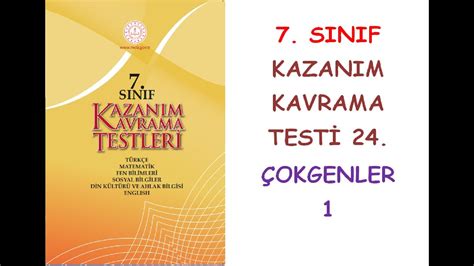 Sinif Matemat K Kazanim Kavrama Testler Okgenler Konusu Test