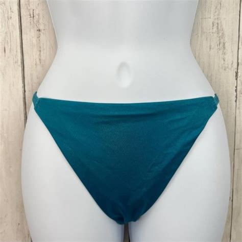 Swim Y2k Victorias Secret Metallic String Bikini Ml Blue Green