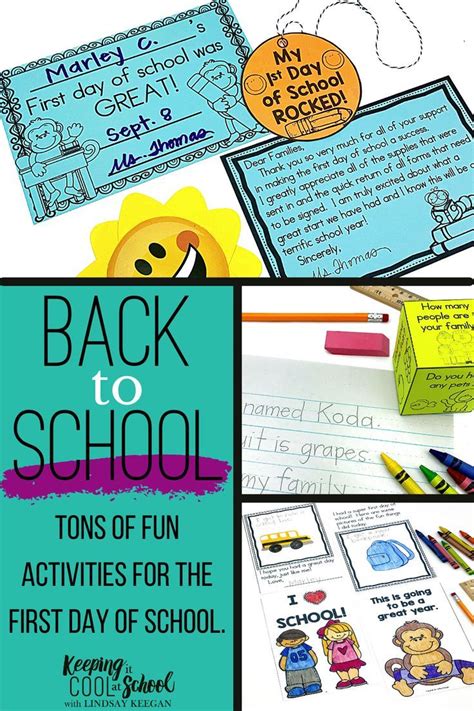 Back To School Activities For The First Day Of School With Free