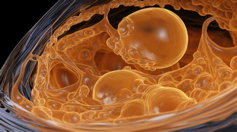 Premium Photo Magnified View Of The Yolk Sac Intricately Linked To An