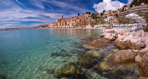 Premium Ai Image Panoramic View Of Colorful Old Town And Beach In