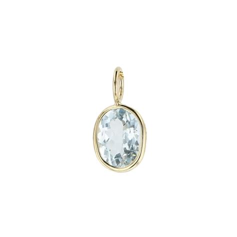 Aquamarine Oval Cut Charm Hinerava Jewelry