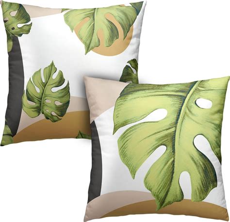 Amazon Kwlegh Tropical Monstera Leaves Throw Pillow Cover X