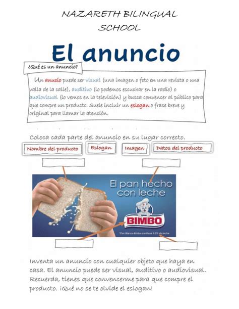 EL ANUNCIO PUBLICITARIO Interactive Worksheet