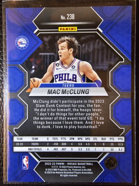 Panini Mosaic Basketball Mac Mcclung Rookie Base Ers Ebay