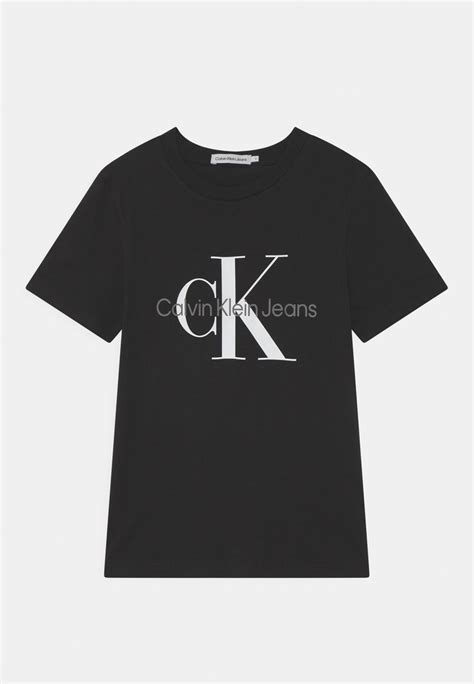 Calvin Klein Jeans Monogram Logo Print T Shirt Black Uk