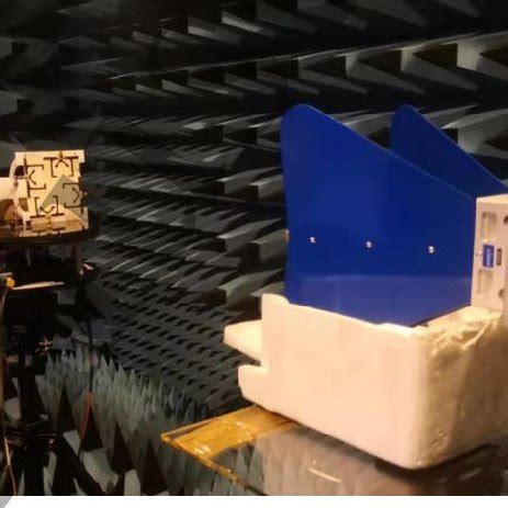 Antenna Measurement Set Up With A Horn Antenna In Anechoic Chamber The