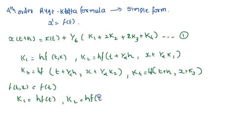 Solved Show That The Fourth Order Runge Kutta Formula Reduces To A