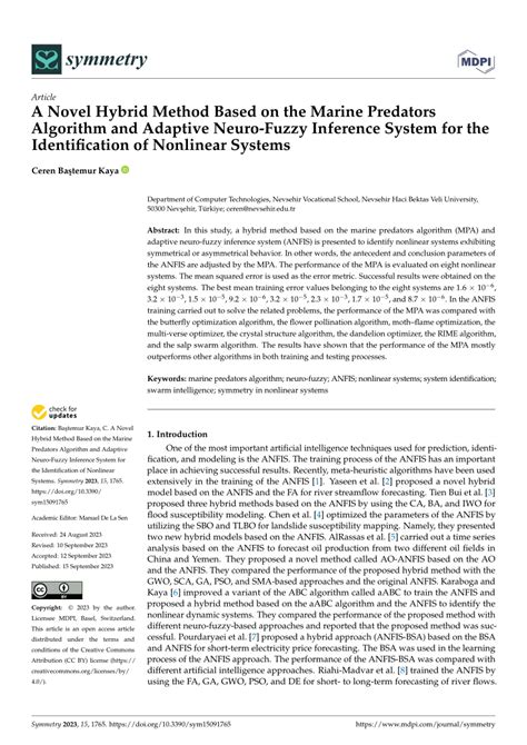 Pdf A Novel Hybrid Method Based On The Marine Predators Algorithm And