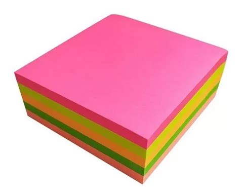 Notas Auto Adhesivas Colores Fluo Block 76x76mm X 100 Hojas