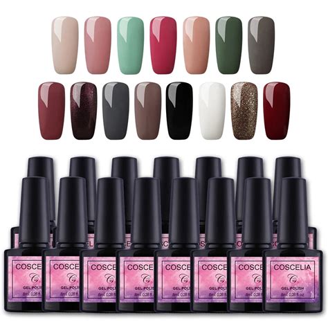 15Pcs Gel Polish Set UV Gel Manicure Set Nail Polish Lacquer Nail Polish Soak Off Semi Permanent ...