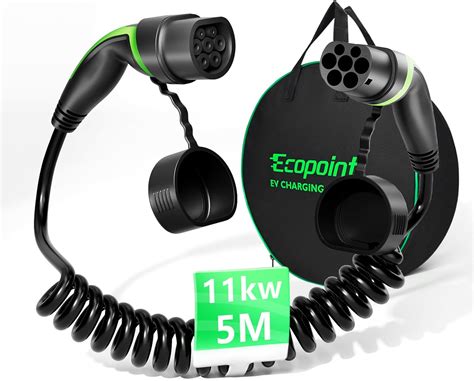 ECOPOINT Typ 2 Ladekabel Spiral 11kW 5M E Auto Ladekabel 3 Phasig 16A