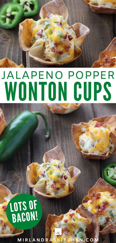 Jalapeño Popper Wonton Cups Mirlandras Kitchen Recipe Wonton