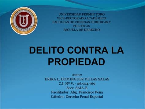 Penal Delito Contra La Propiedad Ppt