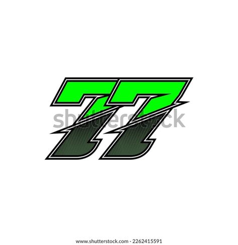 Number Vector Sports Racing Number 77 Stock Vector (Royalty Free ...