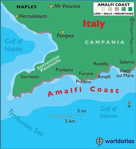 Italian Amalfi Coast Map