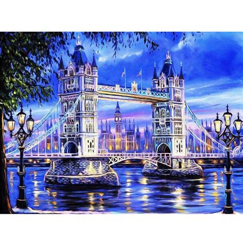 5D DIY Diamond Malerei Cross Stitch London Tower Bridge Diamond