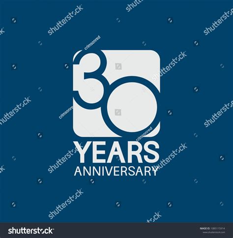 30 Years Anniversary Design Blue Color Stock Vector (Royalty Free ...