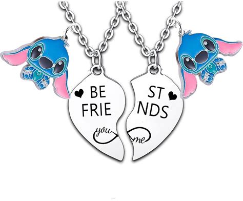 Mxphofra 2pcs Stitch Necklace For Best Friend Stitch Ts For Friend Ts Friends