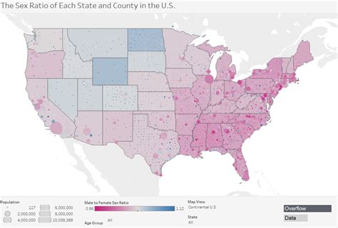 What Is The The Sex Ratio Of Each State And County In The U S