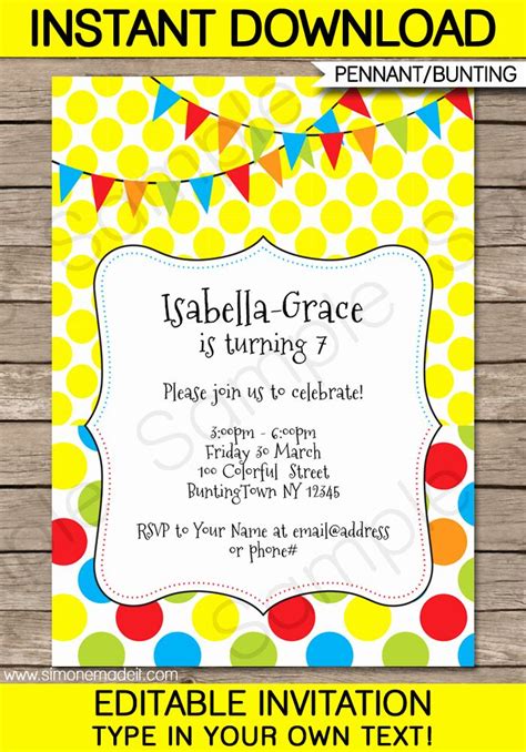 Editable Birthday Invitations Templates