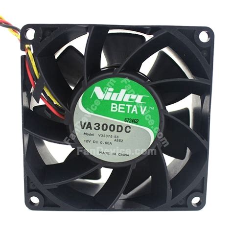 Nidec VA300DC V35375 58 DC 12V 0 6A 2 Wires 3 Wires Axial Cooling Fan