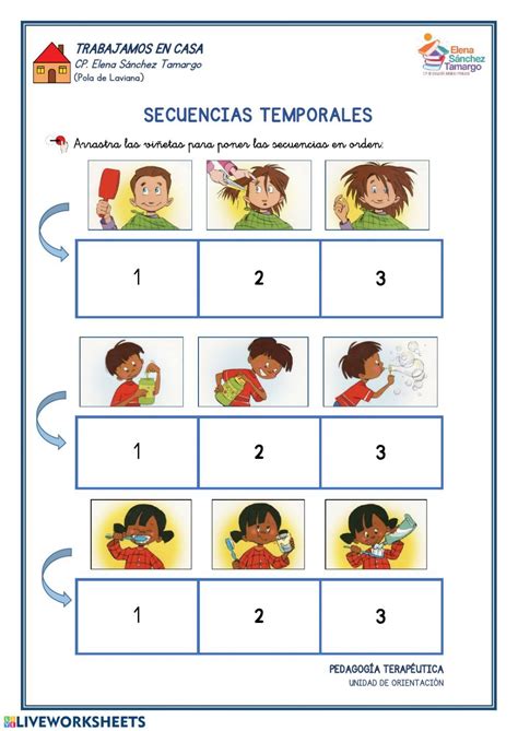 Secuencia Temporal Ficha Interactiva En Secuencias Temporales Se