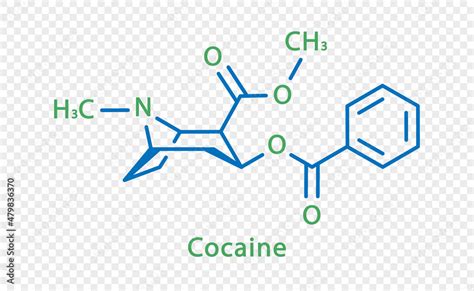 Cocaine chemical formula. Cocaine structural chemical formula isolated ...