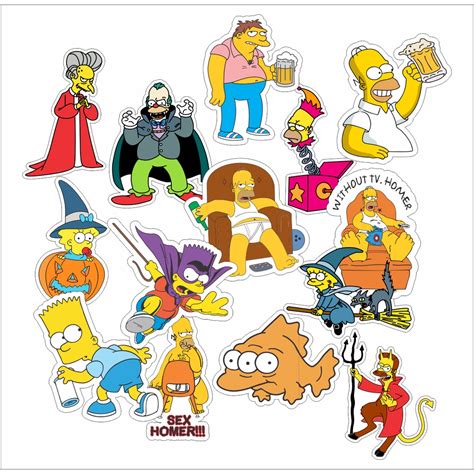 Adesivos Vinil Da S Rie Os Simpsons Sticker Kit Pack Shopee Brasil