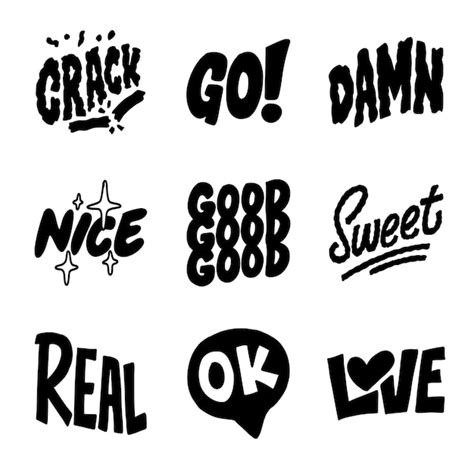 Premium Vector Hand Drawing Words Stickers Vector Set Good For Social