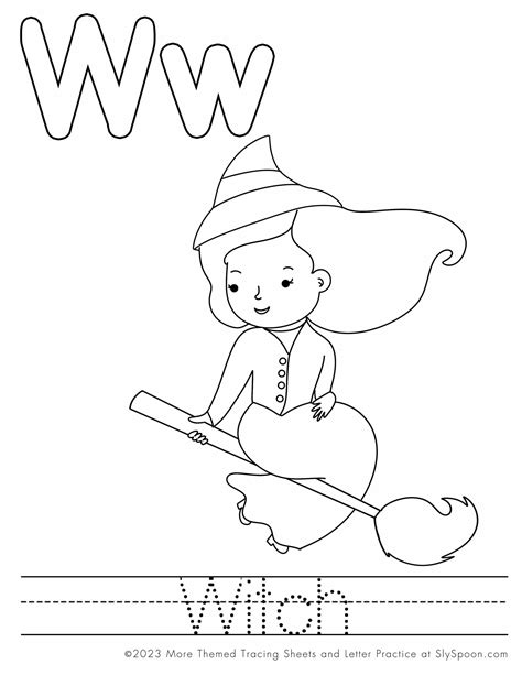 Free Printable Halloween Themed Letter W Coloring and Activity ...